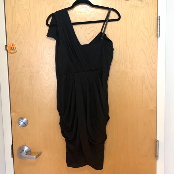 RACHEL Rachel Roy Black Draped Cocktail Dress - Picture 6 of 11